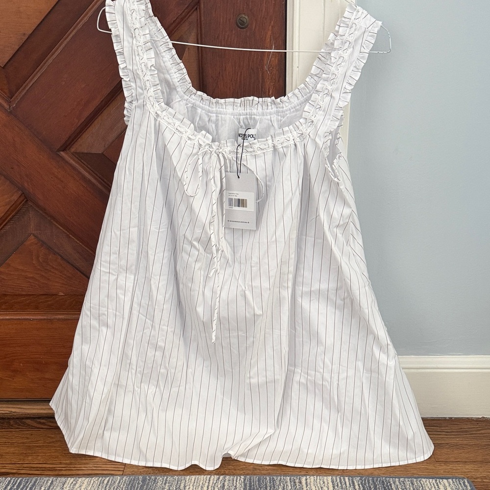 Princess Polly White Striped Mini Dress